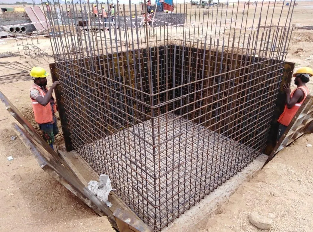 Burnt oil tank foundation